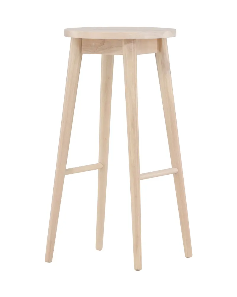 Mollösand Barhocker aus Kautschukholz mit rundem Sitz in Whitewash, Ansicht 9