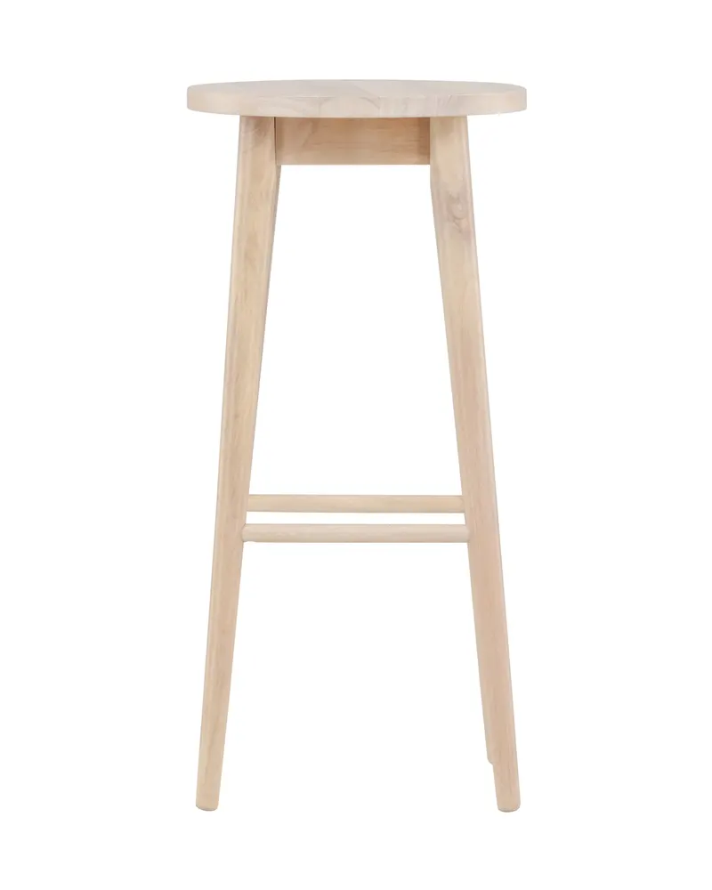 Mollösand Barhocker aus Kautschukholz mit rundem Sitz in Whitewash, Ansicht 11