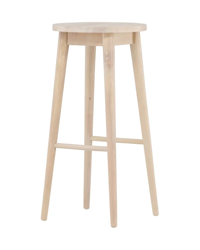 Mollösand Barhocker aus Kautschukholz mit rundem Sitz in Whitewash, Ansicht 12