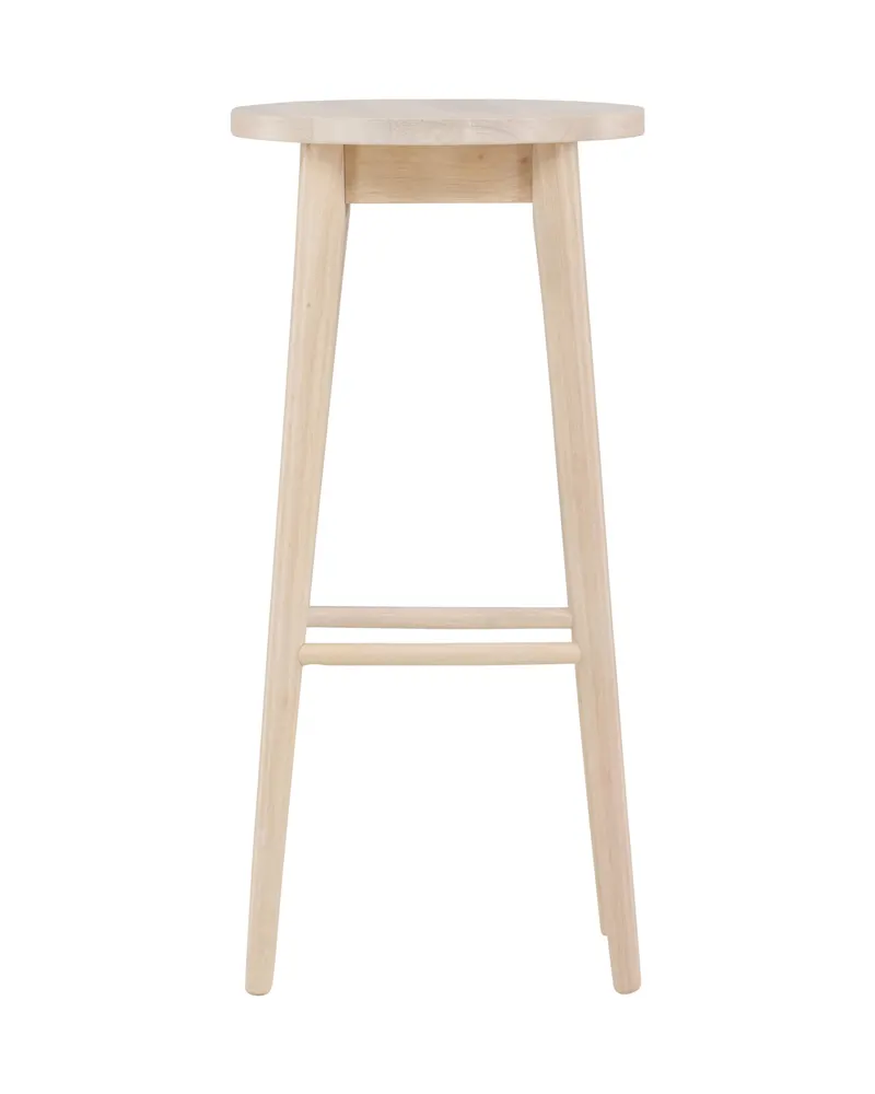 Mollösand Barhocker aus Kautschukholz mit rundem Sitz in Whitewash, Ansicht 3