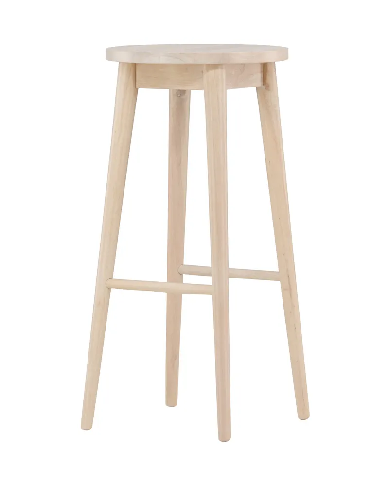 Mollösand Barhocker aus Kautschukholz mit rundem Sitz in Whitewash, Ansicht 5