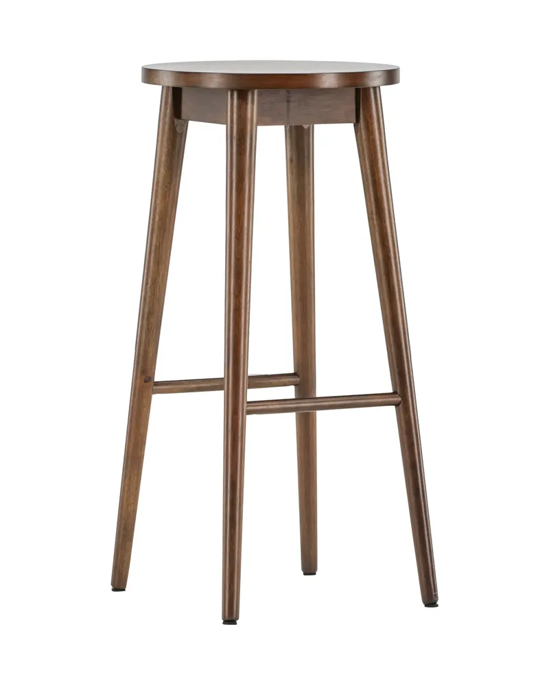 Mollösand Barhocker im 2er-Set mit rundem Holzsitz, Mokka