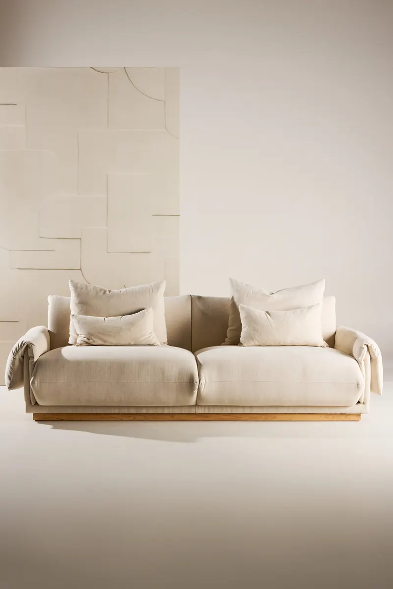 Mollösund 3-Sitzer-Sofa mit Beinen aus Eiche, im Wohnraum, Ansicht 1