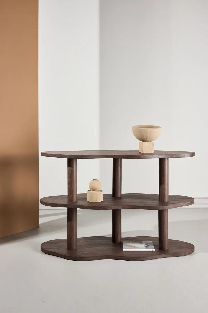 Moln Regal mit wellenförmigen Böden in 45 × 75 × 120 cm, im Wohnraum, Ansicht 1