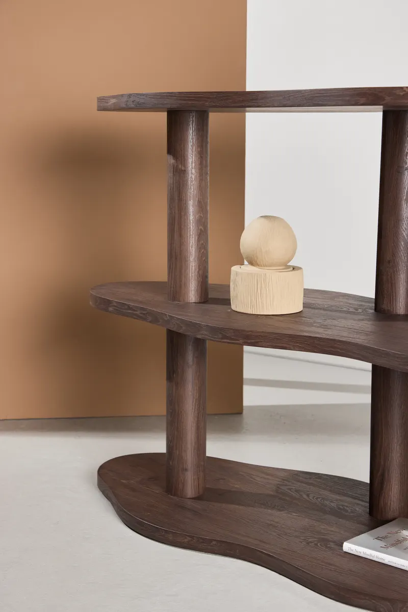 Moln Regal mit wellenförmigen Böden in 45 × 75 × 120 cm, im Wohnraum, Ansicht 2
