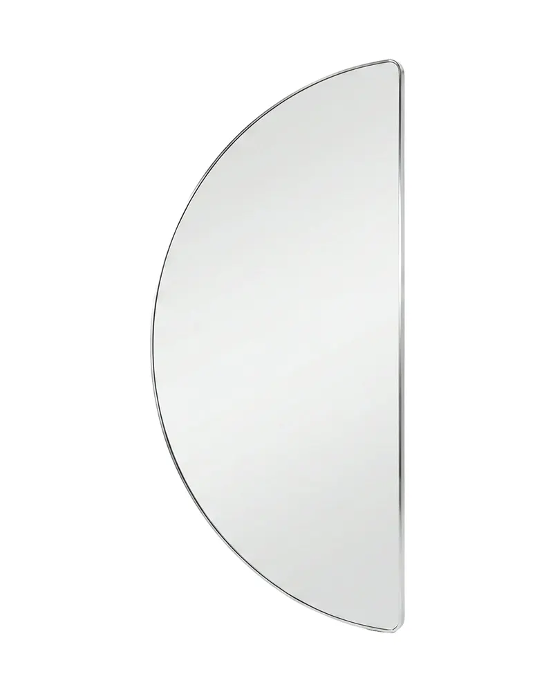Mona großer Wandspiegel in Halbmondform, Rahmen in Silber