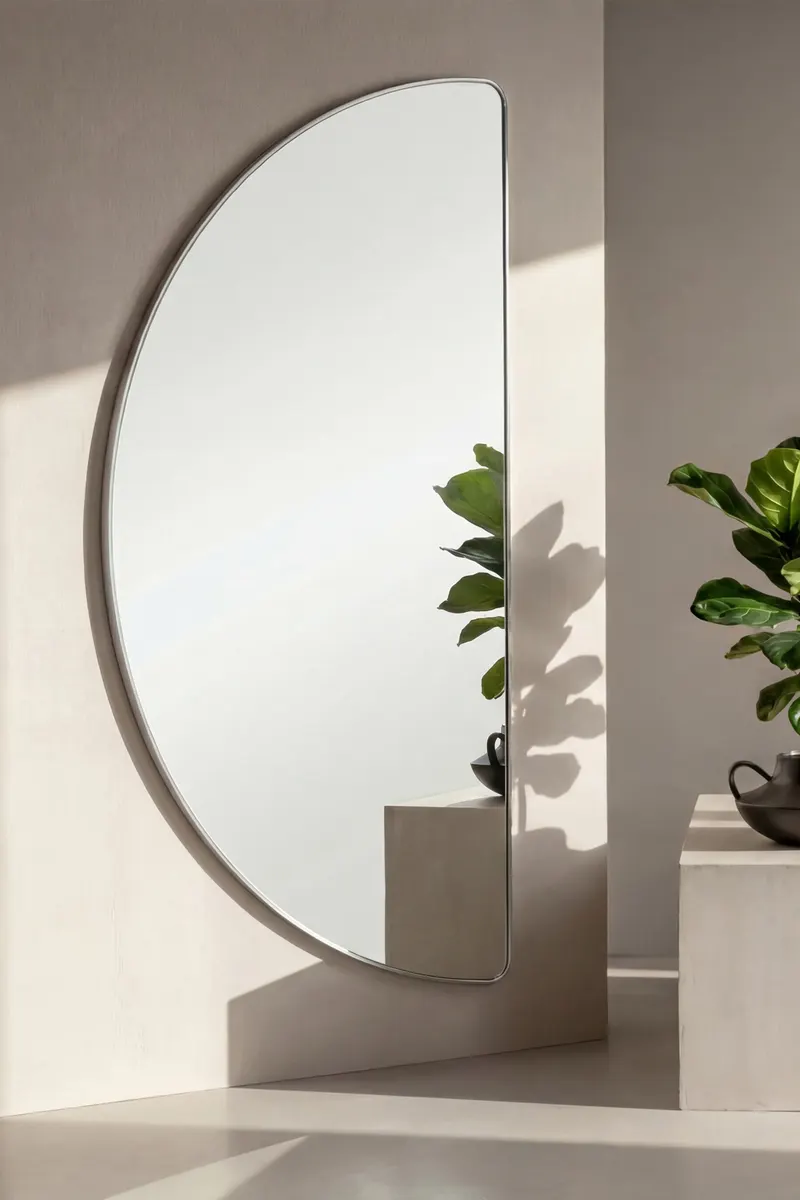 Mona großer Wandspiegel in Halbmondform, im Wohnraum, Ansicht 1