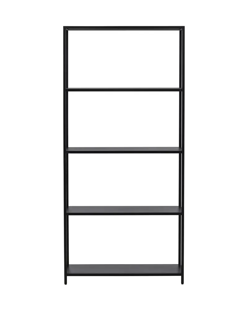 Montevideo Bücherregal aus schwarzem Metall, 5 Böden