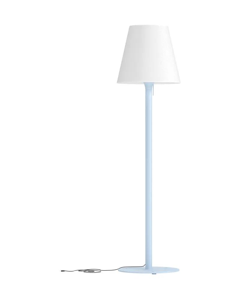 Moris Außenleuchte als Stehlampe in Hellblau, 187 cm, Hellblau, Weiß