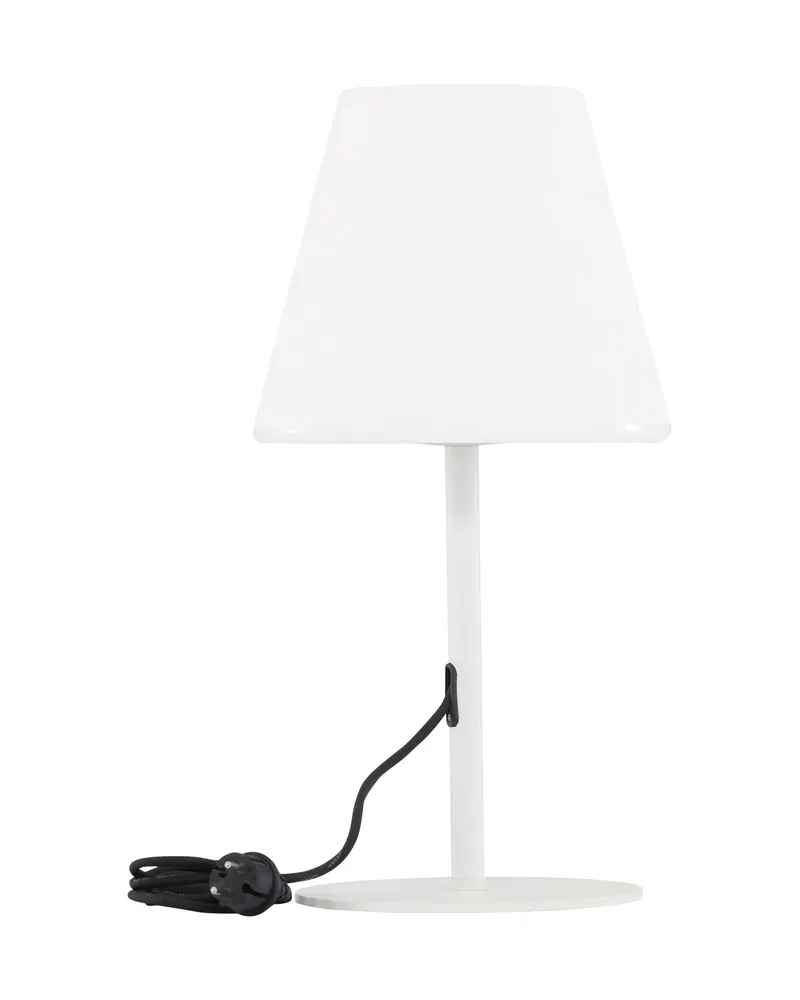 Moris Außen-Tischleuchte mit E27-Fassung und 200 cm Kabel, Weiß