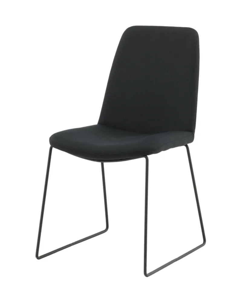Muce Esszimmerstuhl, rundum bezogen in Schwarz, Polyester, Ansicht 2