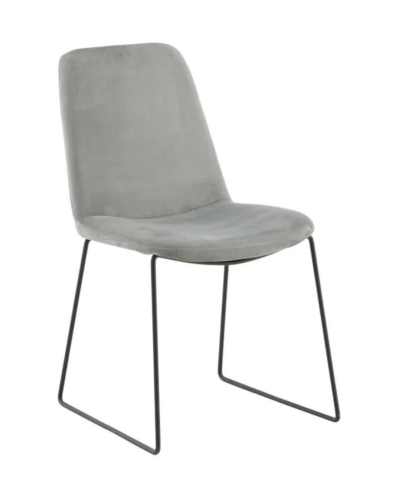 Muce Esszimmerstuhl, rundum bezogen in Grau, Gestell Schwarz, Polyester-Samt, Ansicht 13