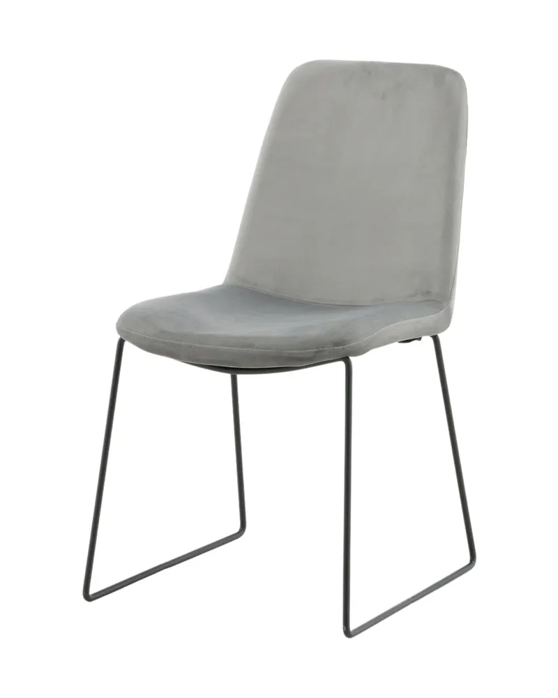 Muce Esszimmerstuhl, rundum bezogen in Grau, Gestell Schwarz, Polyester-Samt, Ansicht 2