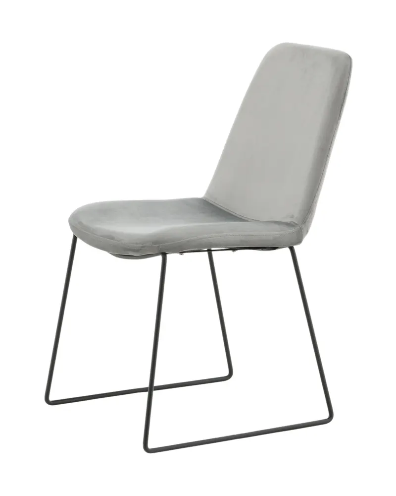 Muce Esszimmerstuhl, rundum bezogen in Grau, Gestell Schwarz, Polyester-Samt, Ansicht 4
