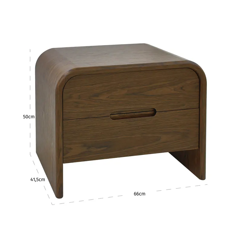 Nachttisch Bedford, Braun von Richmond Interiors, Maßzeichnung 9