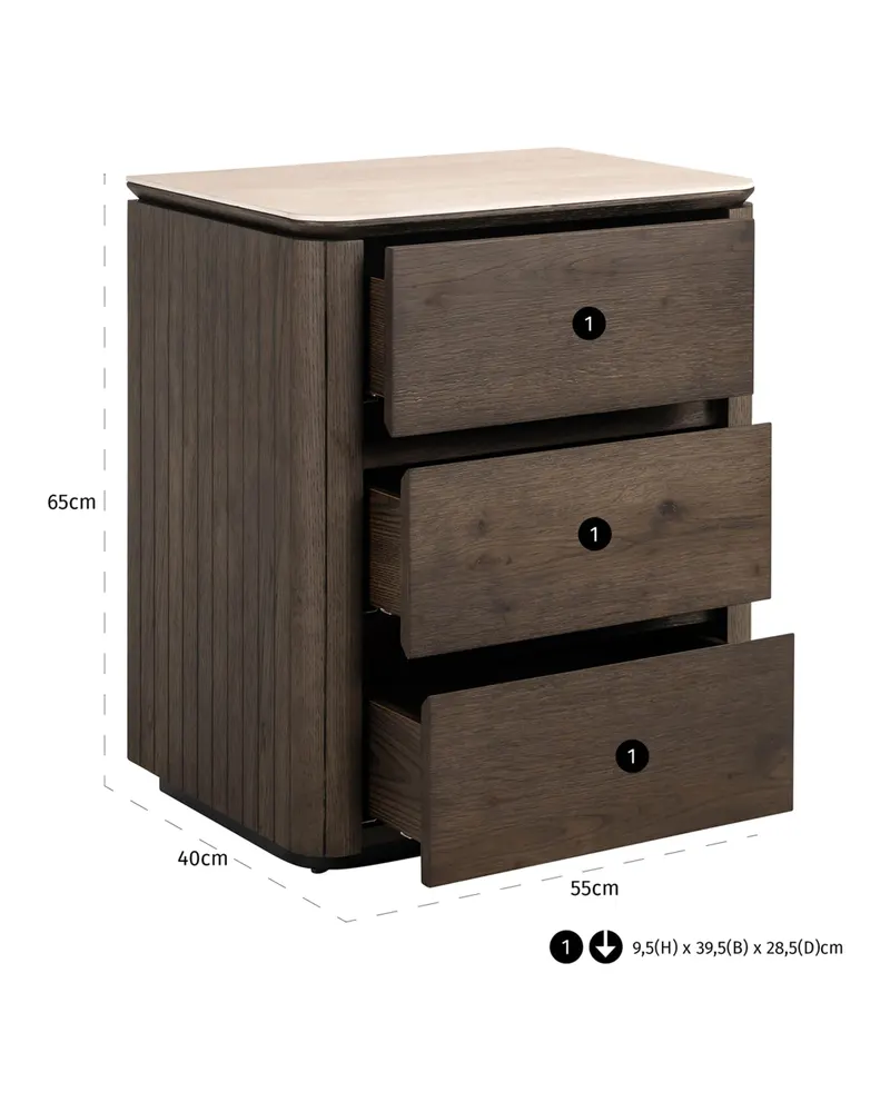 Nachttisch Ritz, Braun von Richmond Interiors, Produktansicht 7