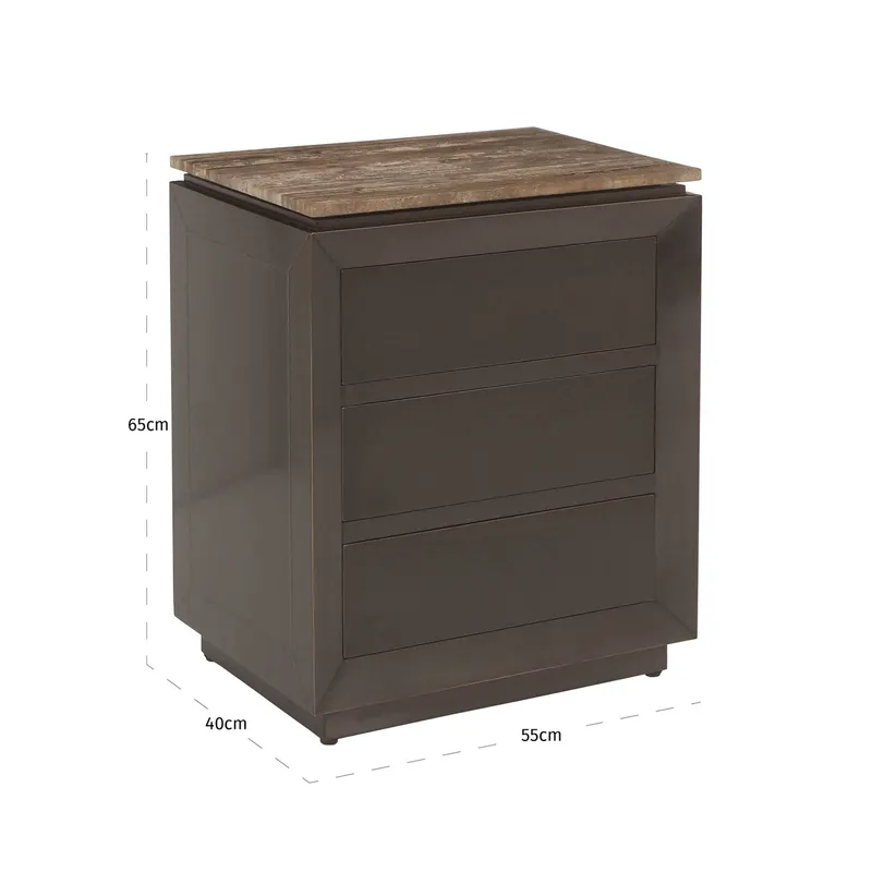 Nachttisch Russo, Ash brown von Richmond Interiors, Maßzeichnung 6