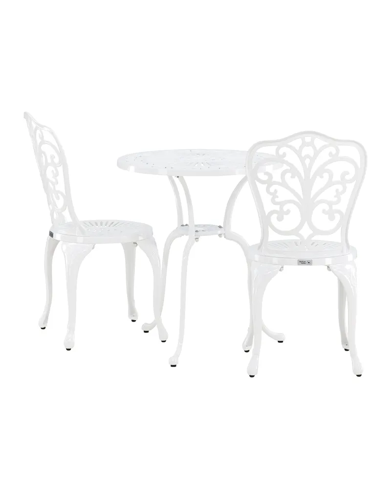 Nandin Bistroset aus Aluminium mit verschnörkelten Lehnen, Ansicht 9