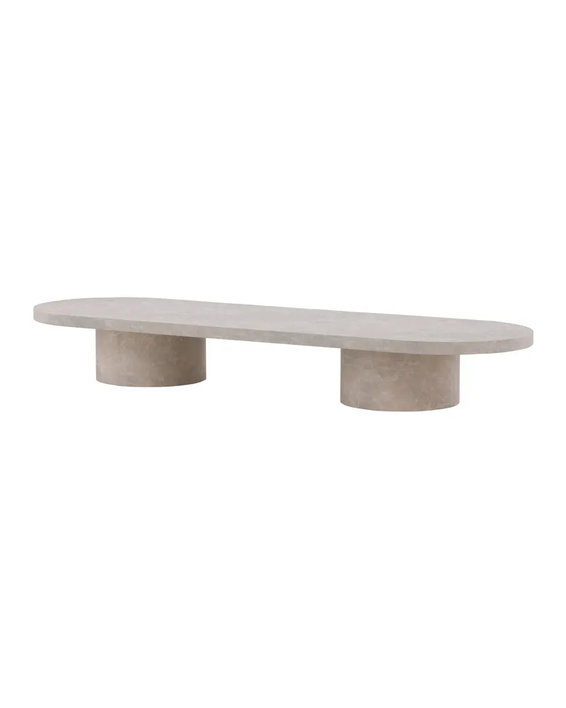 Narvik ovaler Couchtisch in 190 × 60 cm, Beige, Ansicht 11