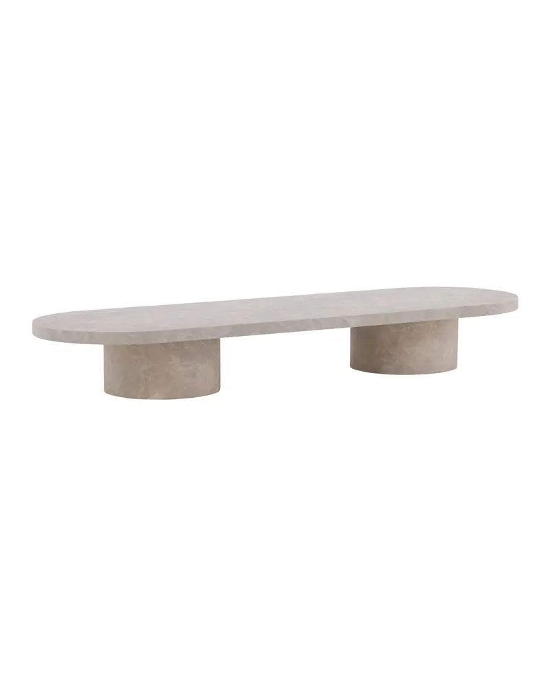 Narvik ovaler Couchtisch in 190 × 60 cm, Beige, Ansicht 2