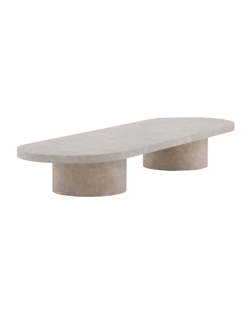 Narvik ovaler Couchtisch in 190 × 60 cm, Beige, Ansicht 3