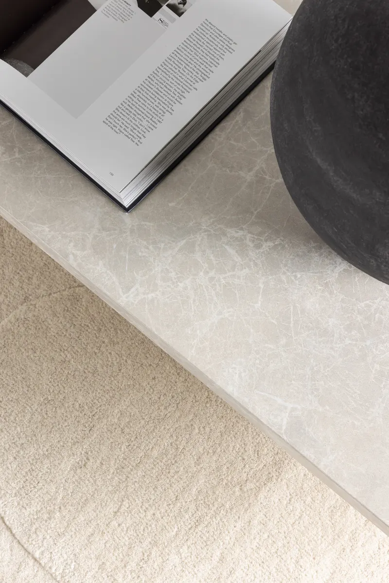 Narvik ovaler Couchtisch in 190 × 60 cm, Beige, im Wohnraum, Ansicht 3