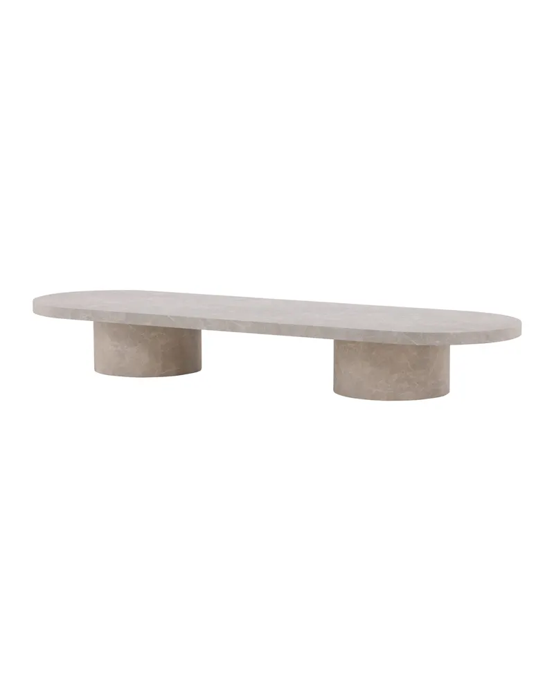 Narvik ovaler Couchtisch in 190 × 60 cm, Beige, Ansicht 5