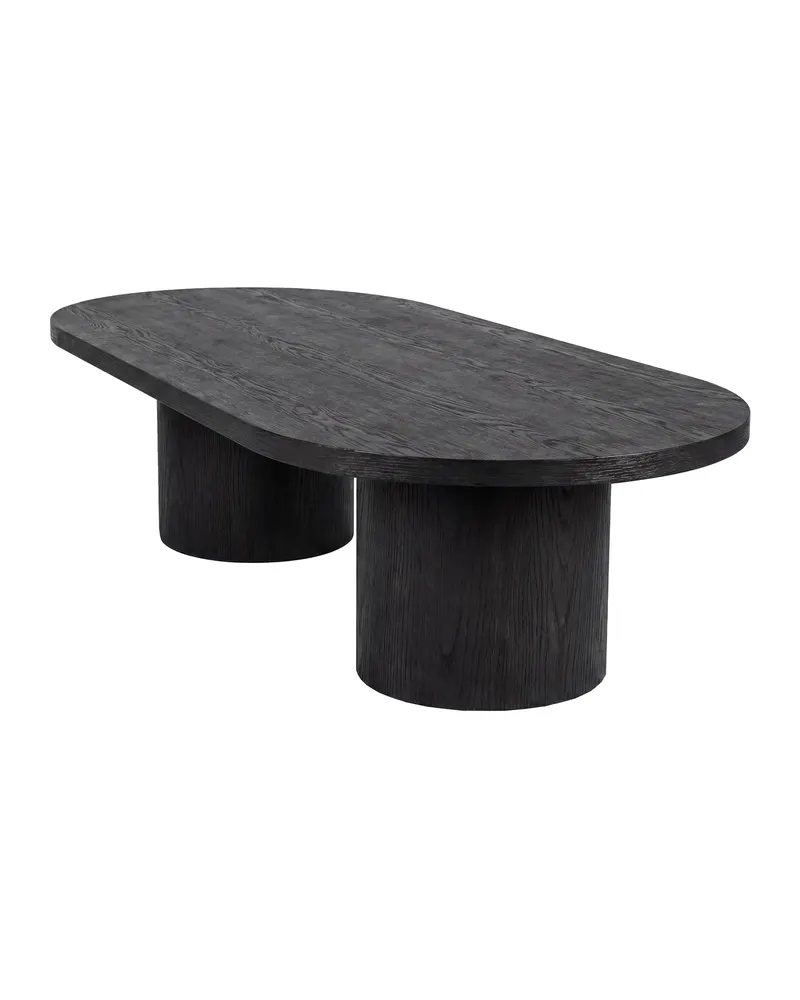 Narvik ovaler Couchtisch in 120 × 60 cm, Schwarz, Ansicht 1