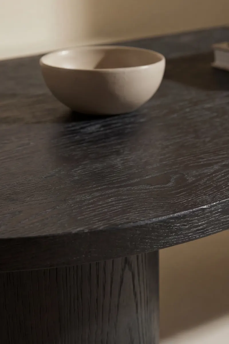 Narvik ovaler Couchtisch in 120 × 60 cm, Schwarz, im Wohnraum, Ansicht 4