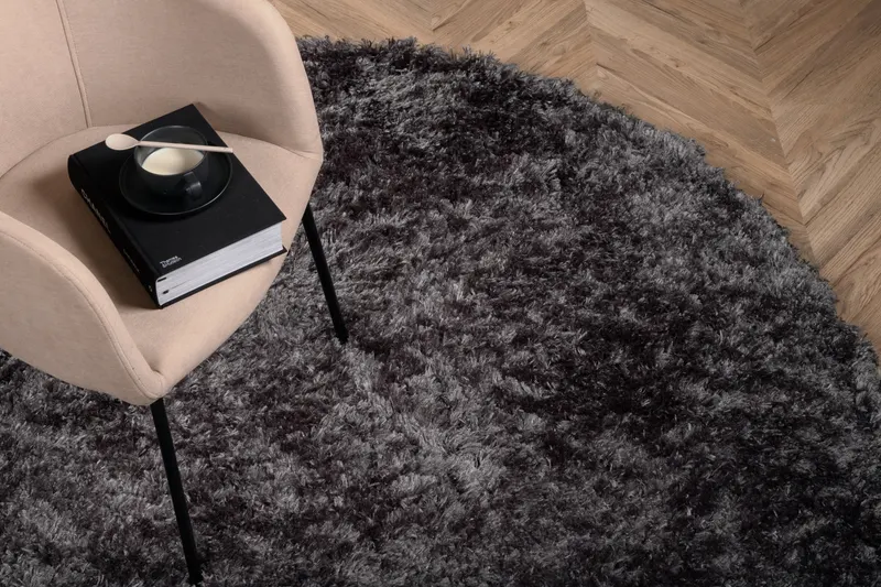 Natta runder Hochflor-Teppich, im Wohnraum, Ansicht 1