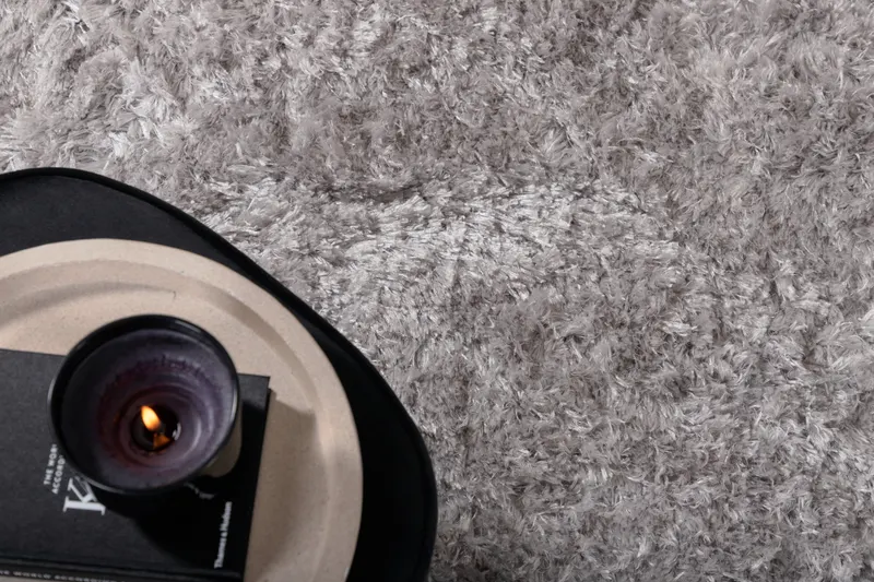 Natta Hochflor-Teppich rechteckig in 230 × 160 cm, Silber, im Wohnraum, Ansicht 3