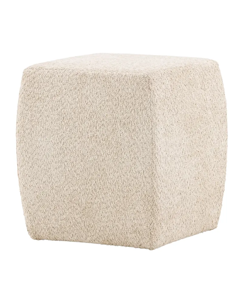 Neapel Hocker in Würfelform, gepolstert in Beige