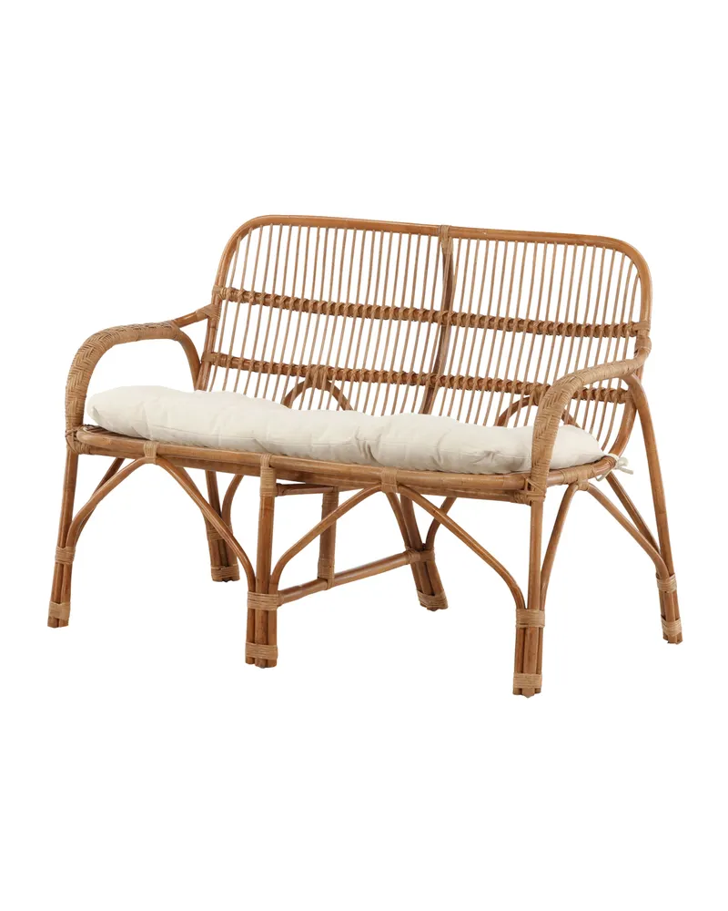 Nella Rattansofa mit geschwungenen Armlehnen, Natur