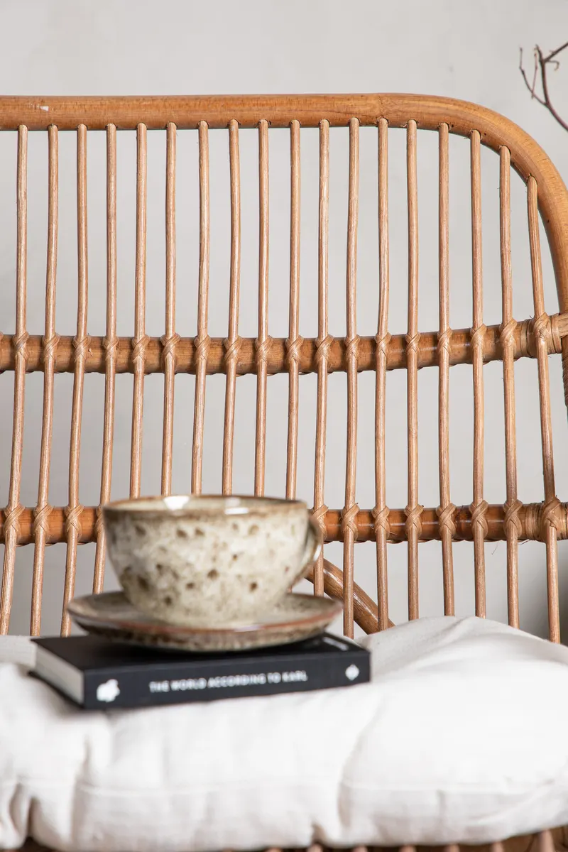 Nella Rattansofa mit Sitzkissen in Natur, im Wohnraum, Ansicht 3