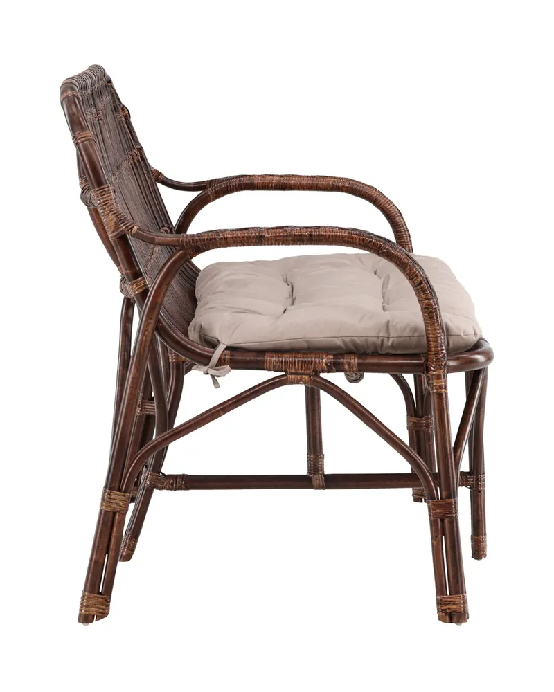 Nella Rattansofa mit Sitzkissen in Dunkles Walnuss, Ansicht 4