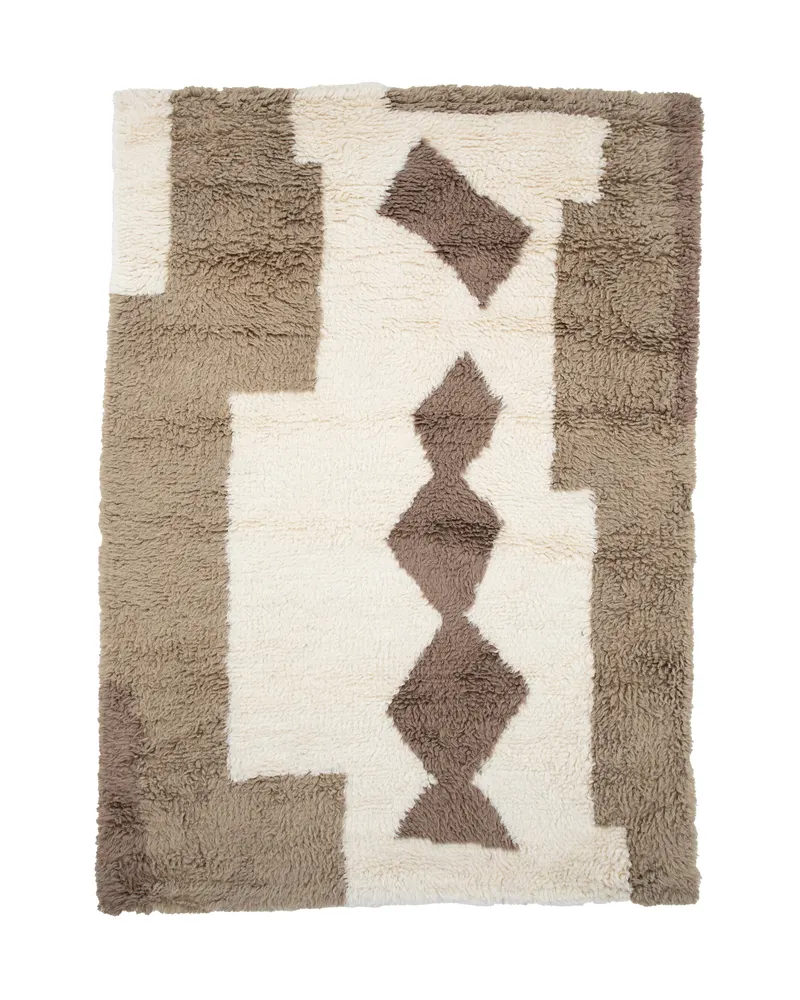 Nestor Wollteppich mit Rautenmuster, Hochflor