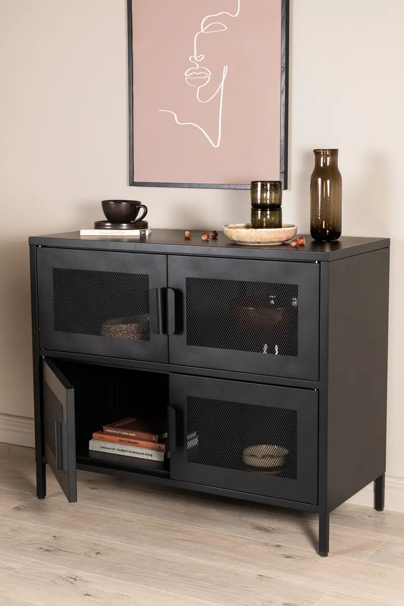 Nett Sideboard aus Stahl mit Netztüren, im Wohnraum, Ansicht 4