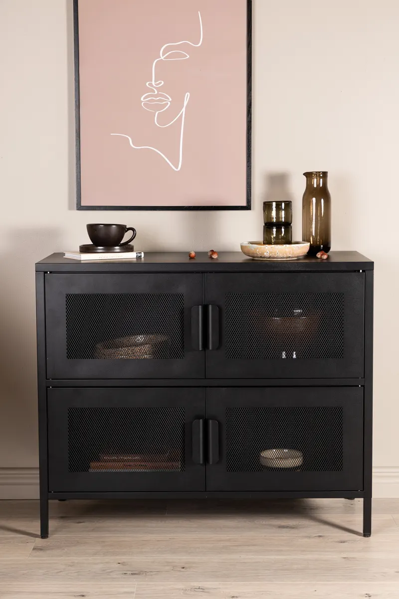 Nett Sideboard aus Stahl mit Netztüren, im Wohnraum, Ansicht 1
