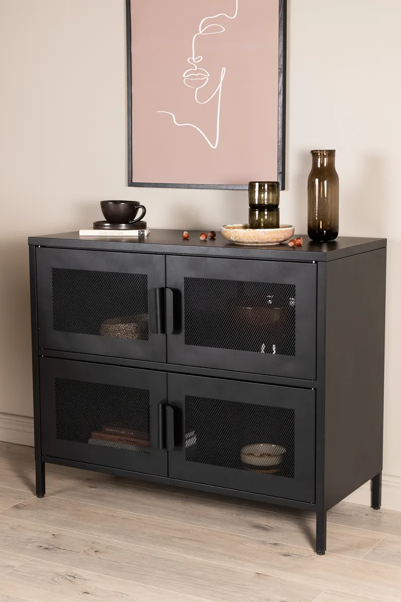 Nett Sideboard aus Stahl mit Netztüren, im Wohnraum, Ansicht 3