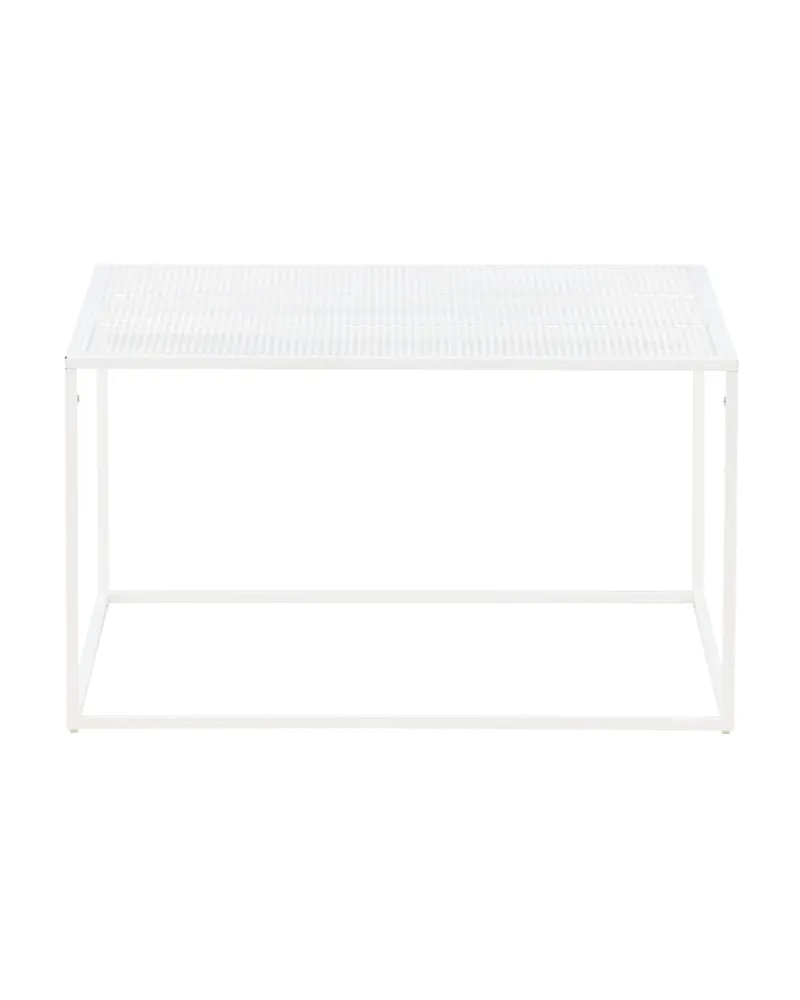 Netz quadratischer Couchtisch in 80 × 80 cm, Weiß, Ansicht 1