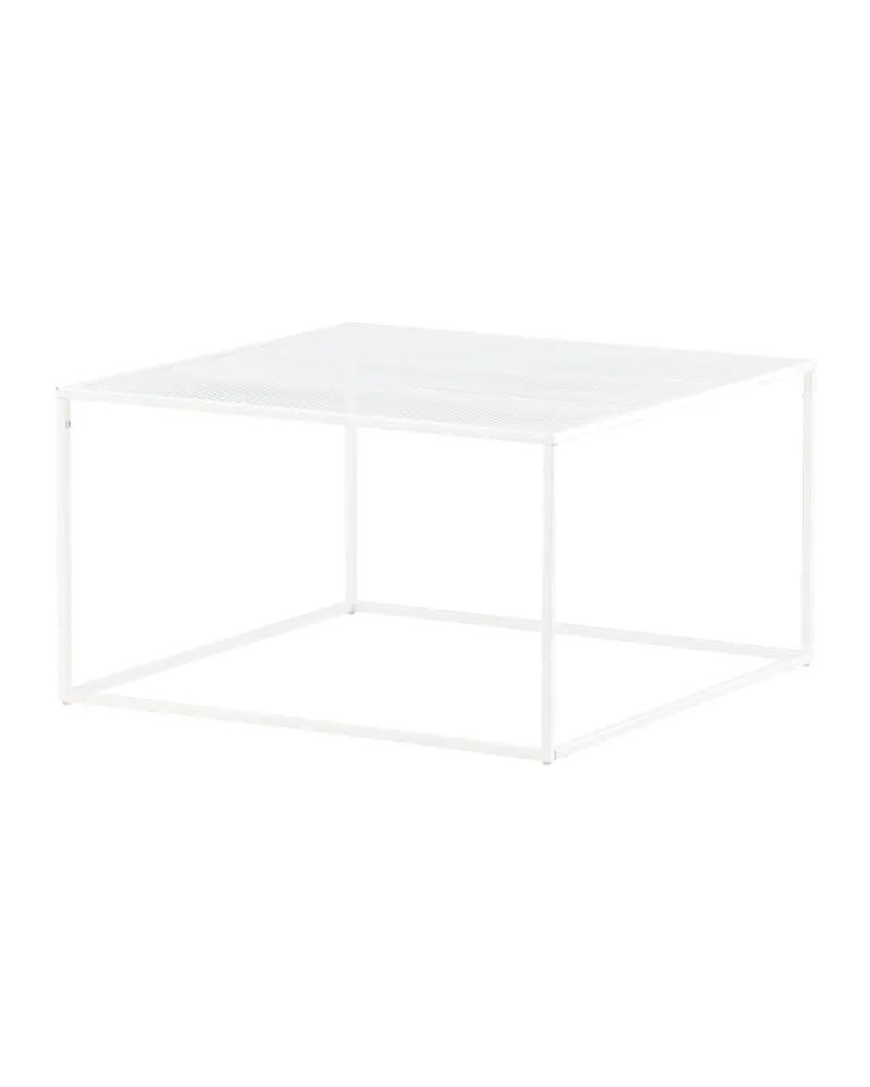 Netz quadratischer Couchtisch in 80 × 80 cm, Weiß, Ansicht 2