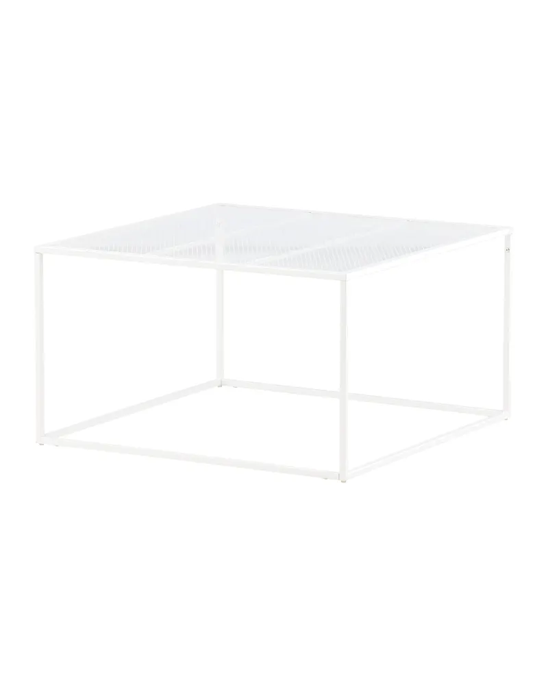 Netz quadratischer Couchtisch in 80 × 80 cm, Weiß, Ansicht 5