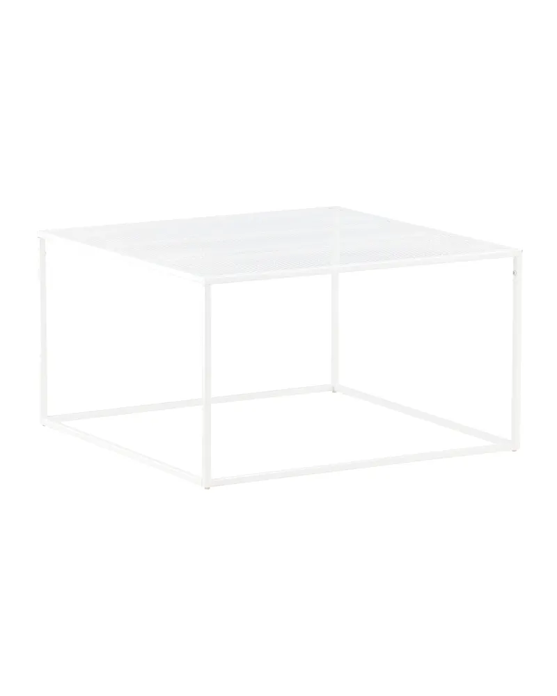Netz quadratischer Couchtisch in 80 × 80 cm, Weiß, Ansicht 6