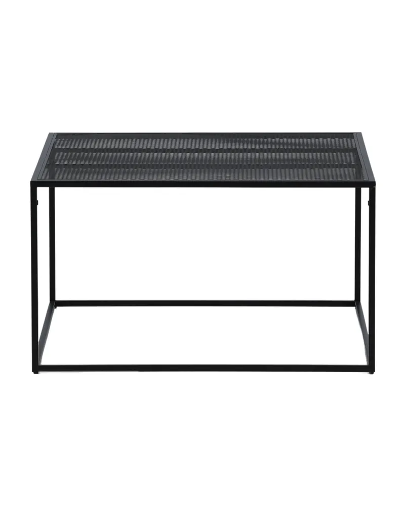 Netz quadratischer Couchtisch in 80 × 80 cm, Schwarz, Ansicht 1