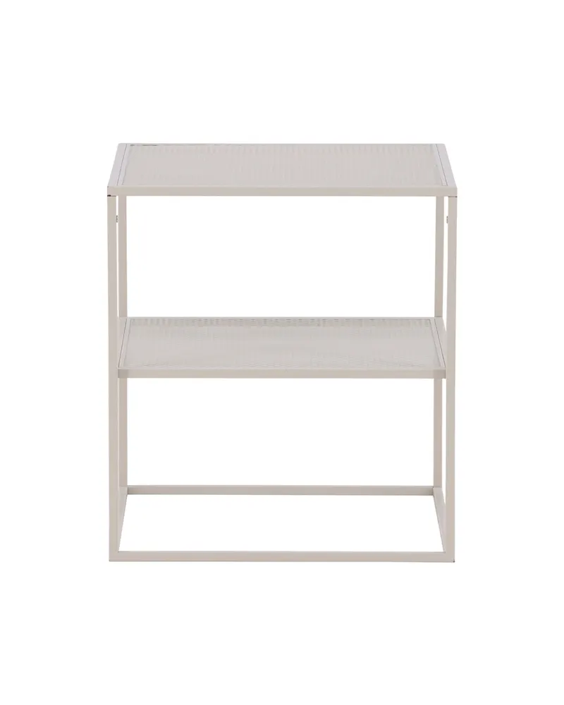 Netz quadratischer Couchtisch mit schlankem Stahlrahmen, Beige