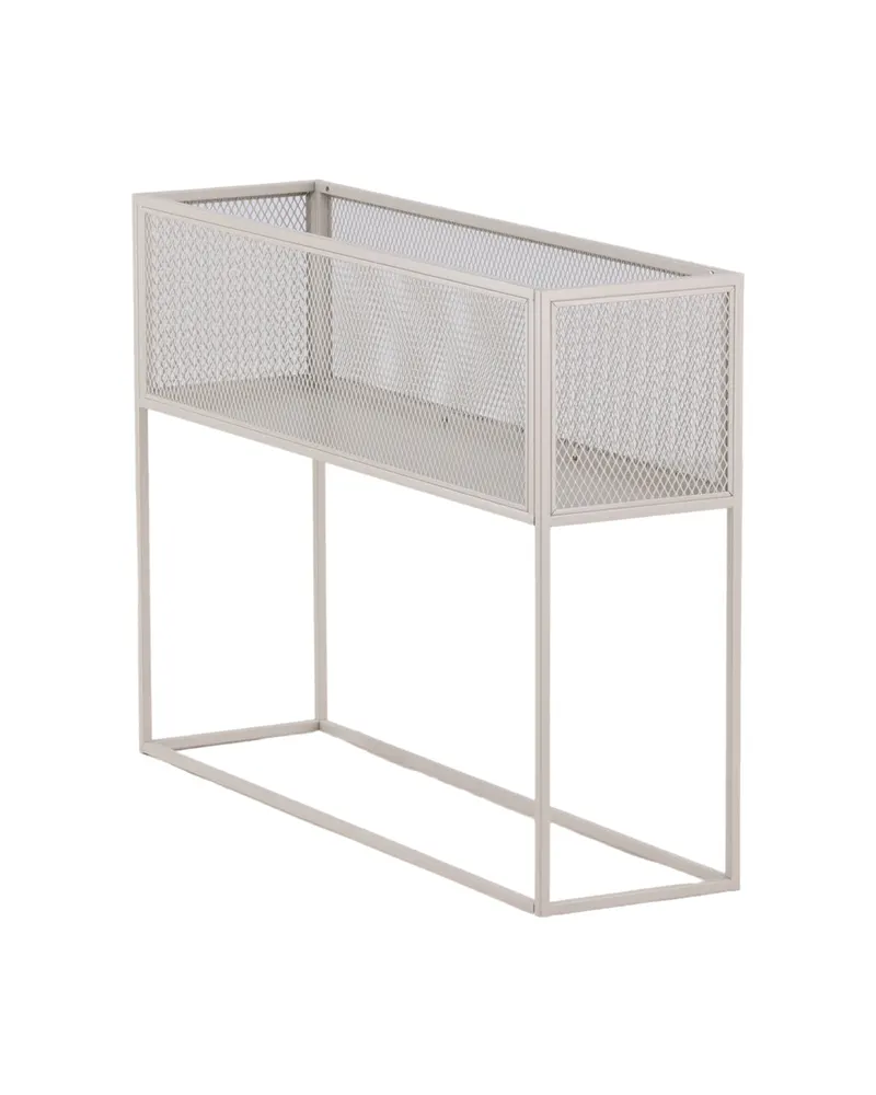 Netz Regal mit Gitterablage auf schlanken Beinen in Beige mit Blumenmuster, Gestell Beige, Ansicht 9