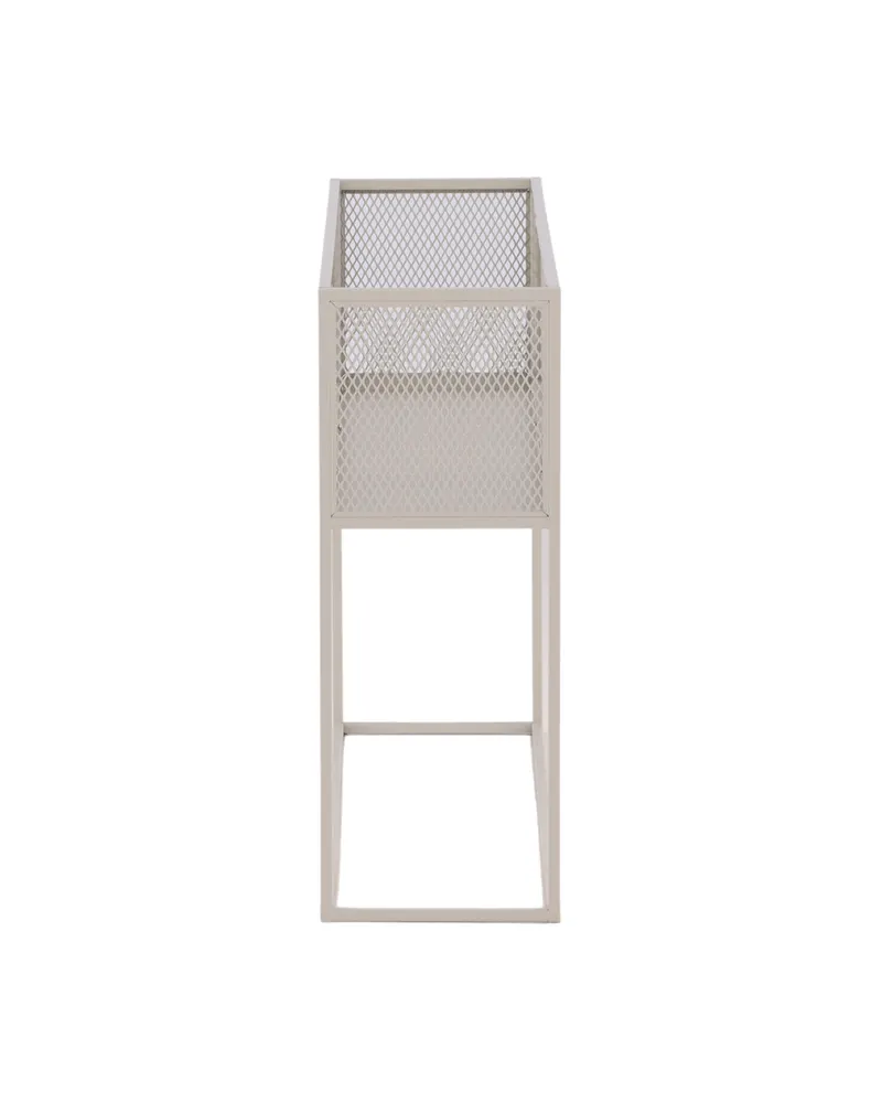 Netz Regal mit Gitterablage auf schlanken Beinen in Beige mit Blumenmuster, Gestell Beige, Ansicht 10