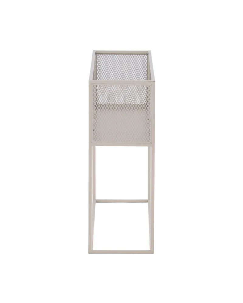 Netz Regal mit Gitterablage auf schlanken Beinen in Beige mit Blumenmuster, Gestell Beige, Ansicht 4