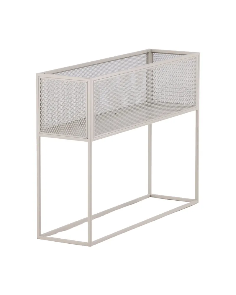 Netz Regal mit Gitterablage auf schlanken Beinen in Beige mit Blumenmuster, Gestell Beige, Ansicht 5