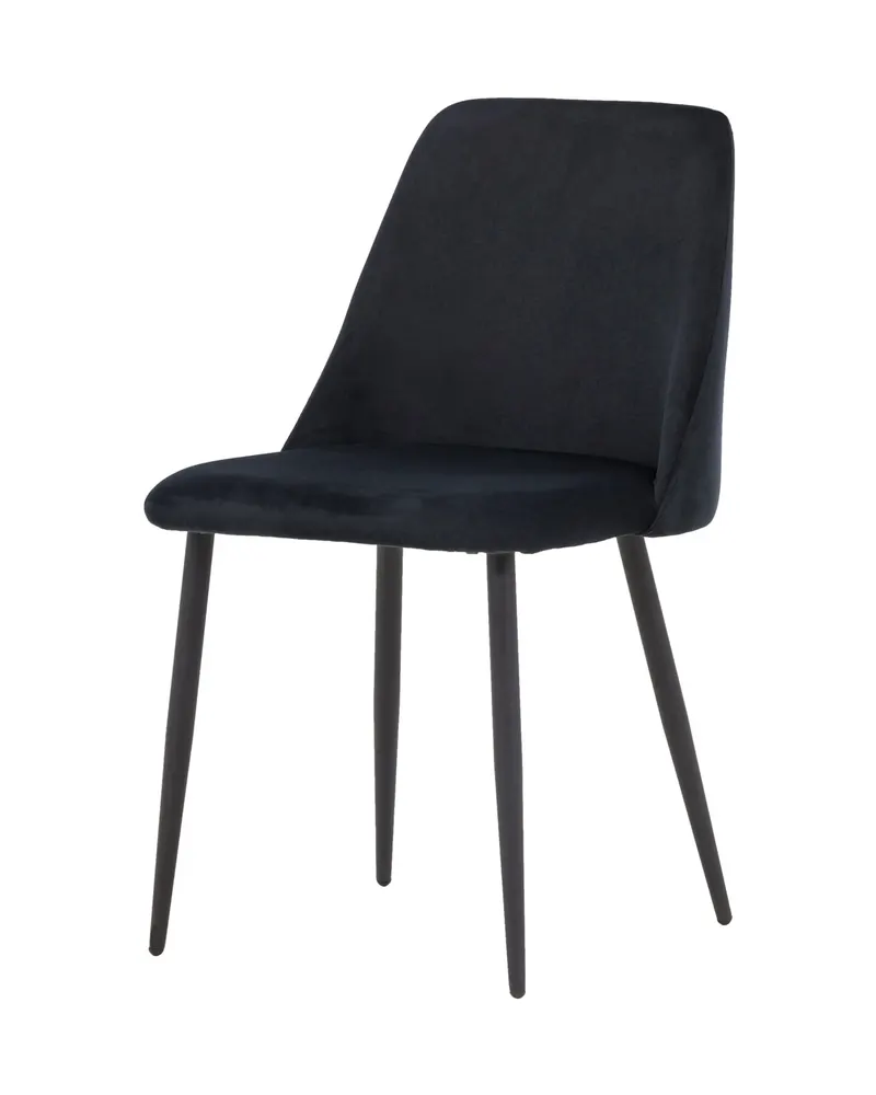 Night gepolsterter Esszimmerstuhl in Schwarz, Polyester-Samt, Ansicht 1